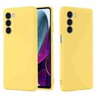 For Motorola Moto G200 5G / Edge S30 Pure Color Liquid Silicone Shockproof Full Coverage Phone Case(Yellow) - 1