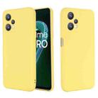For OPPO Realme 9 Pro 5G Global Pure Color Liquid Silicone Shockproof Full Coverage Phone Case(Yellow) - 1