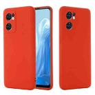 For OPPO Reno7 5G Global / Find X5 Lite Pure Color Liquid Silicone Shockproof Full Coverage Phone Case(Red) - 1