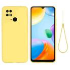 For Xiaomi Redmi 10C 4G Global Pure Color Liquid Silicone Shockproof Full Coverage Phone Case(Yellow) - 1