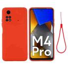 For Xiaomi Poco M4 Pro 4G Global Pure Color Liquid Silicone Shockproof Full Coverage Phone Case(Red) - 1