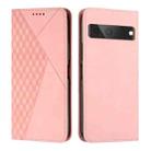 For Google Pixel 7 Diamond Splicing Skin Feel Magnetic Leather Phone Case(Rose Gold) - 1