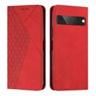 For Google Pixel 7 Diamond Splicing Skin Feel Magnetic Leather Phone Case(Red) - 1