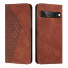 For Google Pixel 7 Pro Diamond Splicing Skin Feel Magnetic Leather Phone Case(Brown) - 1