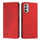 For Motorola Moto G Stylus 2022 4G Diamond Splicing Skin Feel Magnetic Leather Phone Case(Red) - 1