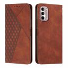 For Motorola Moto G Stylus 2022 4G Diamond Splicing Skin Feel Magnetic Leather Phone Case(Brown) - 1