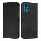 For Motorola Moto G22 Diamond Splicing Skin Feel Magnetic Leather Phone Case(Black) - 1