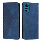 For Motorola Moto G22 Diamond Splicing Skin Feel Magnetic Leather Phone Case(Blue) - 1