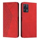 For OPPO Realme 9 Pro/Realme V25 Diamond Splicing Skin Feel Magnetic Leather Phone Case(Red) - 1