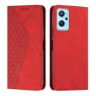 For OPPO Realme 9i/A36/A76/A96/K10 4G Diamond Splicing Skin Feel Magnetic Leather Phone Case(Red) - 1