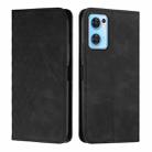 For OPPO Reno7 5G Global/ Find X5 Lite Diamond Splicing Skin Feel Magnetic Leather Phone Case(Black) - 1