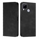 For OPPO Realme C12/C25/7i Global/Narzo 20A/Narzo 30A Diamond Splicing Skin Feel Magnetic Leather Phone Case(Black) - 1