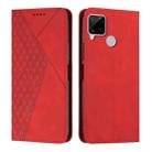 For OPPO Realme C12/C25/7i Global/Narzo 20A/Narzo 30A Diamond Splicing Skin Feel Magnetic Leather Phone Case(Red) - 1