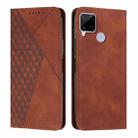 For OPPO Realme C12/C25/7i Global/Narzo 20A/Narzo 30A Diamond Splicing Skin Feel Magnetic Leather Phone Case(Brown) - 1