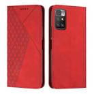 For Xiaomi Redmi 10 5G/Redmi Note 11E Diamond Splicing Skin Feel Magnetic Leather Phone Case(Red) - 1