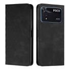 For Xiaomi Poco M4 Pro 4G Diamond Splicing Skin Feel Magnetic Leather Phone Case(Black) - 1