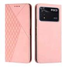 For Xiaomi Poco M4 Pro 4G Diamond Splicing Skin Feel Magnetic Leather Phone Case(Rose Gold) - 1