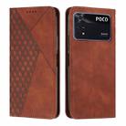 For Xiaomi Poco M4 Pro 4G Diamond Splicing Skin Feel Magnetic Leather Phone Case(Brown) - 1