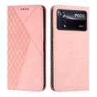 For Xiaomi Poco X4 Pro 5G Diamond Splicing Skin Feel Magnetic Leather Phone Case(Rose Gold) - 1