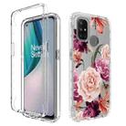 For OnePlus Nord N10 5G PC+TPU Transparent Painted Phone Case(Purple Floral) - 1
