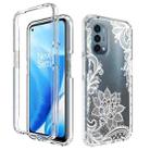 For OnePlus Nord N200 5G PC+TPU Transparent Painted Phone Case(White Flower) - 1