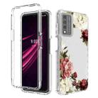 For T-Mobile Revvl Plus PC+TPU Transparent Painted Phone Case(Rose) - 1
