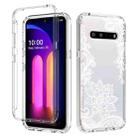 For LG V60 ThinQ 5G PC+TPU Transparent Painted Phone Case(White Flower) - 1