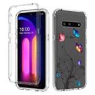 For LG V60 ThinQ 5G PC+TPU Transparent Painted Phone Case(Tree Butterflies) - 1