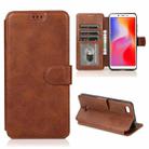 For Xiaomi Redmi 6A Shockproof PU + TPU Leather Phone Case(Brown) - 1