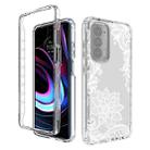 For Motorola Edge 2021 PC+TPU Transparent Painted Phone Case(White Flower) - 1