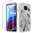 For Motorola Moto G Power 2021 PC+TPU Transparent Painted Phone Case(Tree Butterflies) - 1