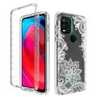 For Motorola Moto G Stylus 5G 2021 PC+TPU Transparent Painted Phone Case(White Flower) - 1