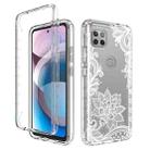 For Motorola One 5G Ace PC+TPU Transparent Painted Phone Case(White Flower) - 1