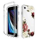For iPhone SE 2022 / SE 2020 / 8 / 7 PC+TPU Transparent Painted Phone Case(Rose) - 1
