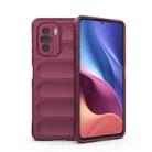 For Xiaomi Redmi K40 Magic Shield TPU + Flannel Phone Case(Wine Red) - 1