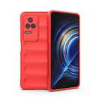 For Xiaomi Redmi K50 Pro Magic Shield TPU + Flannel Phone Case(Red) - 1