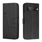 For Google Pixel 7 Pro Stitching Calf Texture Buckle Leather Phone Case(Black) - 1
