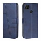 For Xiaomi Redmi 10A/Poco C31/Redmi 9C Stitching Calf Texture Buckle Leather Phone Case(Blue) - 1