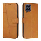 For Samsung Galaxy M33 5G Stitching Calf Texture Buckle Leather Phone Case(Yellow) - 1