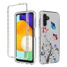 For Samsung Galaxy A13 5G PC+TPU Transparent Painted Phone Case(Tree Butterflies) - 1