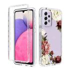 For Samsung Galaxy A33 5G PC+TPU Transparent Painted Phone Case(Rose) - 1