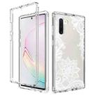 For Samsung Galaxy Note10 PC+TPU Transparent Painted Phone Case(White Flower) - 1