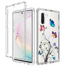 For Samsung Galaxy Note10 PC+TPU Transparent Painted Phone Case(Tree Butterflies) - 1