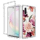 For Samsung Galaxy Note10 PC+TPU Transparent Painted Phone Case(Purple Floral) - 1