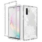 For Samsung Galaxy Note10+ PC+TPU Transparent Painted Phone Case(White Flower) - 1