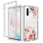 For Samsung Galaxy Note10+ PC+TPU Transparent Painted Phone Case(Pink Rose) - 1