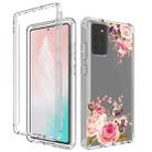 For Samsung Galaxy Note20 PC+TPU Transparent Painted Phone Case(Pink Rose) - 1
