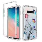 For Samsung Galaxy S10 PC+TPU Transparent Painted Phone Case(Tree Butterflies) - 1