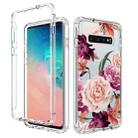 For Samsung Galaxy S10 PC+TPU Transparent Painted Phone Case(Purple Floral) - 1