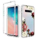 For Samsung Galaxy S10+ PC+TPU Transparent Painted Phone Case(Rose) - 1